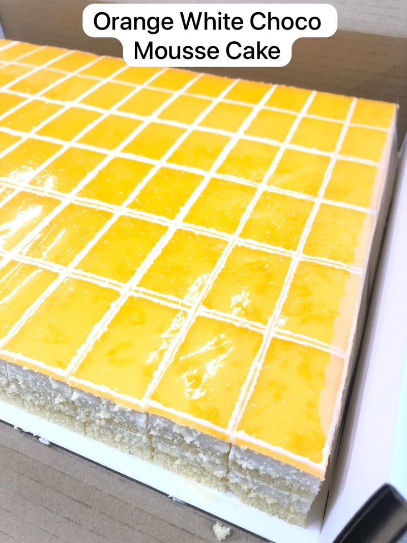 Orange & White Choc Mousse Cake (Per Tray) - Papamama.sg